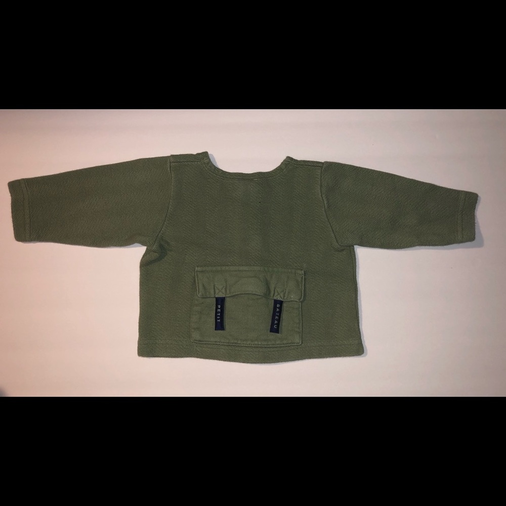 Petit Bateau Baby Unisex Long Sleeve Button-Down Shirt-Classic & Soft | Size 6 M